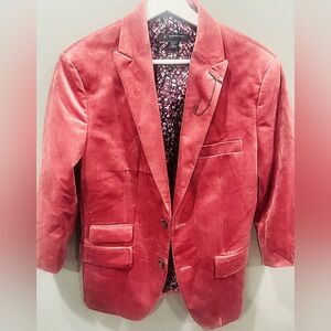 INC Dusty Rose Velvet Blazer Lined Sz S